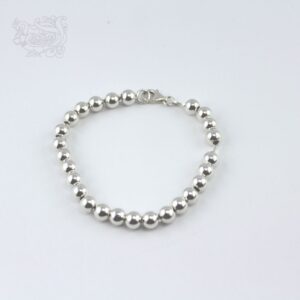 Bracciale-argento-925-palline-inserite-catena-maglia-quadrata.chiusura-moschettone